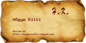 Hőgye Kitti névjegykártya
